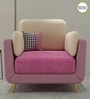 Montez Velvet 1 Seater Sofa in Pink & Beige Colour