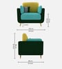 Montez Velvet 1 Seater Sofa in Turquoise & Green Colour