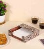 Monther of Pearl Brown  Wood Tissue Holder