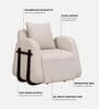 Monza Fabric Lounge Chair in Beige Colour