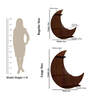 Moon Backlit Design Walnut Wood Wall Shelf
