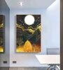 Moon Multicolour Engineered Wood Framed Canvas Wall Painting