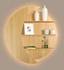Moon Shape Designer Wooden Wall Shelf