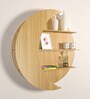 Moon Shape Designer Wooden Wall Shelf