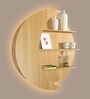 Moon Shape Designer Wooden Wall Shelf