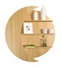 Moon Shape Designer Wooden Wall Shelf