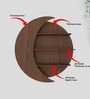 Moon Shape Designer Wooden Wall Shelf / Book Shelf, Walnut Finish