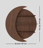 Moon Shape Designer Wooden Wall Shelf / Book Shelf, Walnut Finish