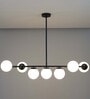 Moonlight Modern Linear 7-Light Chandelier With Black Finish And Globe Shades