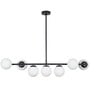 Moonlight Modern Linear 7-Light Chandelier With Black Finish And Globe Shades