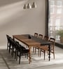 Moonlit Aera Teak Wood 8 Seater Dining Table in Black and Oak Finish