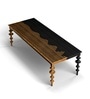 Moonlit Aera Teak Wood 8 Seater Dining Table in Black and Oak Finish