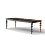 Moonlit Aera Teak Wood 8 Seater Dining Table in Black and Oak Finish