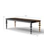 Moonlit Aera Teak Wood 8 Seater Dining Table in Black and Oak Finish
