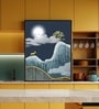 Moonlit Golden Peaks Printed Aclyric Wall Art