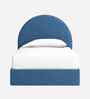 Moonrise Boucle Kids Toddler Bed With Box Storage In Denim Blue  Colour