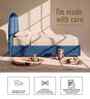 Moonrise Boucle Kids Toddler Bed With Box Storage In Denim Blue  Colour