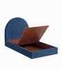Moonrise Boucle Kids Toddler Bed With Box Storage In Denim Blue  Colour