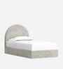 Moonrise Boucle Kids Toddler Bed With Hydraulic Storage In Cream Colour