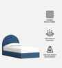 Moonrise Boucle Kids Twin Bed With Box Storage In Denim Blue  Colour