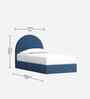 Moonrise Boucle Kids Twin Bed With Hydraulic Storage In Denim Blue  Colour