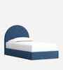 Moonrise Boucle Kids Twin Bed With Hydraulic Storage In Denim Blue  Colour