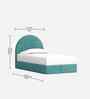 Moonrise Boucle Kids Twin Bed With Hydraulic Storage In Green Colour
