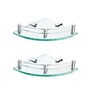 Moonstone Transparent Brass 2-piece Corner Shelf