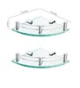 Moonstone Transparent Brass 2-piece Corner Shelf