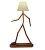 MoonWalker Wooden Floor Lamp with Jute Shade & Brown Base