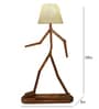 MoonWalker Wooden Floor Lamp with Jute Shade & Brown Base