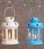 Mordern Blue Iron (Set of 2) Hanging Tea Light Holder
