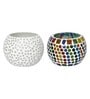 Mordern Multicolor Glass (Set of 2) Tea Light Holder