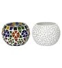 Mordern Multicolor Glass (Set of 2) Tea Light Holder