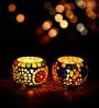 Mordern Multicolor Glass (Set of 2) Table Tea Light Holder