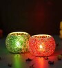 Mordern Multicolor Glass (Set of 2) Tea Light Holder