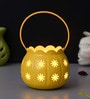 Modern Yellow Iron Tea Light Holder