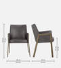 Morgan Leatheratte Arm Chair in Grey  Colour