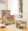 Morgen Wing Chair with Ottoman in Multi Colour