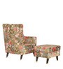 Morgen Wing Chair with Ottoman in Multi Colour
