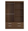 Morinari 4 Door Wardrobe In Regato Walnut Finish With 4 Drawers