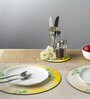 Morning Glory Yellow Handcrafted MDF (Set of 6) Placemat