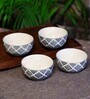 Moroccan 200ml Grey Ceramic Handcrafted ( Set of 4) Dessert Bowls