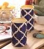 Moroccan 150ml Blue & White (Set of 4) Ceramic Everyday Glass