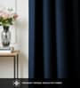 Moroccan Blue Blackout Polyester Polyester Curtains for Door Pack of 2