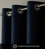 Moroccan Blue Blackout Polyester Polyester Curtains for Long Door Pack of 2