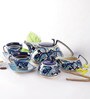 Morrocan Blue & White Stoneware (Set of 15) Teaware Set