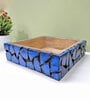 Mosaic Mint Blue  Handpainted 11 inch Wood Serving Tray