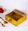 Mosaic Rain Blue & Gold MDF Wood Tissue Holder