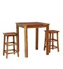 Mosaic Sheesham Wood Bar Table Set in Rustic Teak Finish